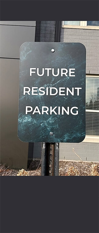 Future Resident Parking sign